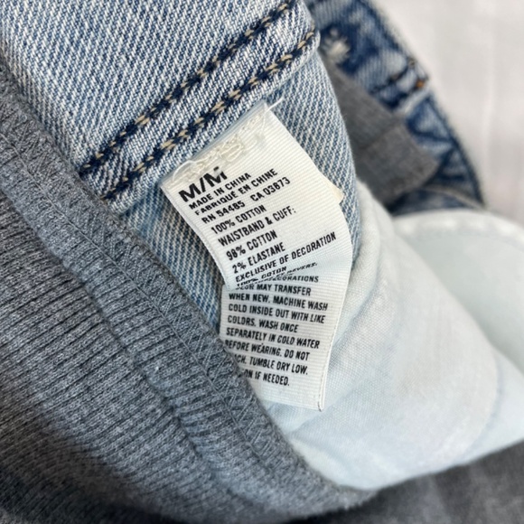 American Eagle Jean Sweater Jacket Hood Gray Women’s Size Medium - Picture 2 of 12